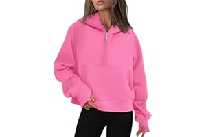 Timuspo Bluza z kapturem, damska bluza z kapturem z polarową podszewką wewnętrzną, basic, zamek błyskawiczny, bluza z kapturem, sweter zimowy, damski top