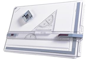 KASADIN A3 Planche à dessin, Table à dessin Multifonctionnelle Din A3 Règle à dessin avec Mouvement Parallèle et Angle de Mesure Réglable pour le bureau professionnel Étudiants, Ingénieurs, Architectes