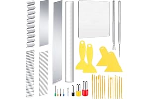 ‎YAYATTY Yayatty 35 Stück Polymer Clay Cutters Set, Acryl Ton Roller mit Acryl-Trägerplatte, Flexible Clay Cutter Blade, Polymer Clay Werkzeuge Set für Tonschnitzerei, Bastelschnitzerei, DIY Modellierung