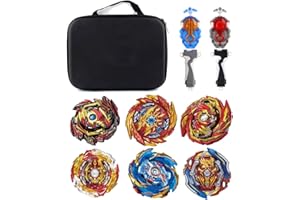 Bey Arena Blade Burst Turbo Set, 4D Metal Fusion Kampfkreisel Mit 6 Battling Tops Und 2 Kreisel Launchers, Weihnachten Geburtstag Spielzeug Geschenk Für Kinder Ab 6 Jahren (B)