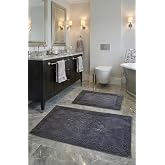 Pamukkent S&uuml;per Emici 2'li%100 Pamuk Ultra L&uuml;ks Banyo Paspası Seti 60x100 cm ve 50x60 cm (Antrasit)
