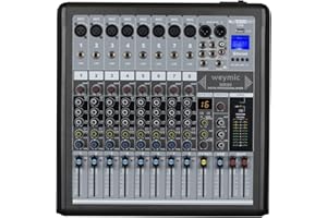 WEYMIC MR-80 profesjonalny mixer (8-kanały), efektor DSP do nagrywania DJ sceny karaoke, z napędem USB do wejścia nagrywania, wtyczka mikrofonu XLR, zasilacz 48V, wyjście RCA