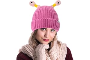 Genikeer Leuchtende Kleine Monsteraugen Mütze | Warme Winterstrickmütze | Dehnbare Weiche Strickmütze | Niedliche Leuchtende Kleine -onster Strickmütze Für Kinder Und Erwachsene