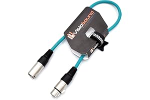 VisioSound Male to Female XLR Mic Lead/Balanced Microphone/Mic Patch Cable / 7 Colours (0.5m, Green)