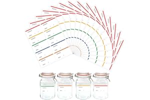 MAXQUU 150 sztuk etykiet na lodówkę, łatwe do odklejenia, przyprawy, etykiety na żywność, naklejki na artykuły kuchenne, naklejki cenowe (kolor)