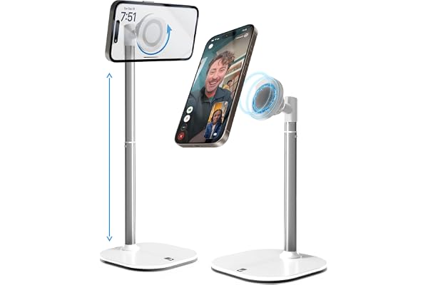 Cooper MagStand - Höjdjusterbart iPhone-stativ för Skrivbord | Magnetiskt MagSafe-hållare för Videoinspelning med Stöd för iP