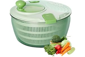 Yeqqzq Salad Spinner, Salad Washer and Spinner, 4L Lettuce Spinner with Vegetable Washing Basket and Serving Bowl