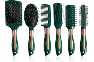 Bekecidi Zestaw szczotek do włosów z poduszką powietrzną, 6 szt. Zestaw szczotek do włosów: antystatyczny grzebień do masażu, owalna poduszka powietrzna, grzebień do rozczesywania loków, zestaw