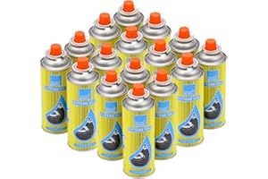 Taylor & Brown 16 Pack Butane Gas Bottles Canister Cartridge Canisters Cylinder | for Camping Stove Cooker, Heater, Barbecue or BBQ, Weed Burner, Kitchen Blow Torch