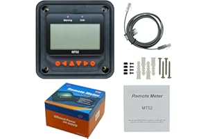 EPEVER MT50 Remote Meter for MPPT Solar Charge Controller 10A/20A/30A/40A with LCD Display Monitor and Set Data of Solar Charge Controller (MT50)