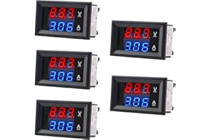 Heemol DC 100V 10A Voltmètre Ampèremètre Bleu + Rouge LED Voltmètre Numérique Jauge (5PCS)