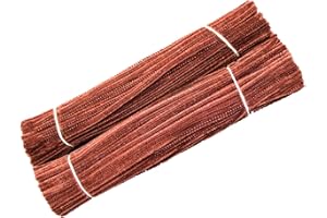 Waycreat 200 Pieces Pipe Cleaners Brown Chenille Stem for DIY Art Craft Decorations (6mm x 12 Inch)