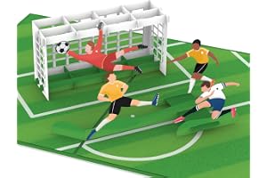 papercrush popup-kort fotboll, 3D födelsedagskort för fotbollsspelare