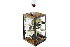 Lenmar - Metalowy regał na wino na 6 butelek | LOFT 2 – 6 | kompaktowa maksymalna pojemność | nowoczesny design | szybki i łatwy montaż | wysoka jakość | stabilna metalowa konstrukcja (24 x 21 x 37