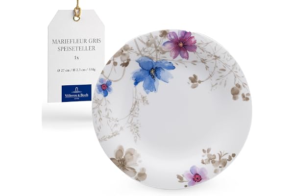 Villeroy und Boch Mariefleur Gris Basic-tallrik, 27 cm, porslin, vit/flerfärgad