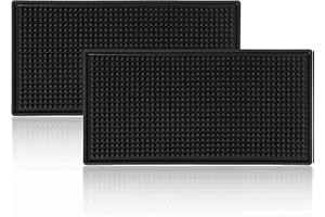 ElysiumPlus Rubber Bar mats (12" X 6") Non-Toxic Countertop Dish Drying Spill Mats for Kitchen, Beer glass, Home Pub, Coffee Shops and Restaurants (Pack of 2) (12"x6")