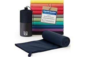 ‎BLUMTAL Blumtal Mikrofaser Handtuch 140x70 cm leicht & extra saugstark - schnelltrocknende Microfaser Handtücher - optimales Fitness Handtuch/Mikrofaser Strandtuch/Gym Towel - ReisehandtuchDark Ocean Blau