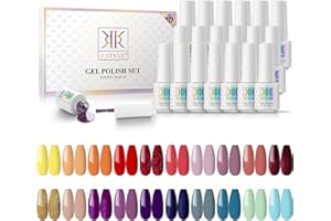 RSTYLE Smalto Semipermanente, 20 Colori Smalti Semipermanenti per Unghie Professionali Kit UV LED Lampada Gel Nail Polish Manicure Polimerizzata Starter Set 6ML (Rossa)