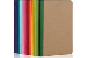 ZCZN A5 Notebook with Rainbow Spine, 24-Pack Lined Notebooks, 60 Pages Each, for School, Office or Students Use
