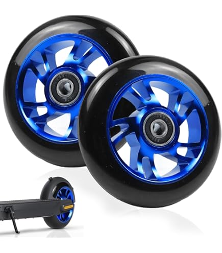 DBREAKS Lichtgevende Stuntstep Rollen, 2 stuks LED-lichtrollen, 120mm LED Step-reservewielen met ABEC, 9 kogellagers, hardheidsgraad 88A, geschikt voor allerlei steps (Zwart