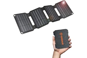 FlexSolar 10w Portable Solar Charger 5V USB Small Foldable Solar Panel IP67 Waterproof for Phones Tablet Powerbank Camera Flashlight Watches Outdoor Camping Hiking Travel