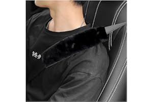 GENERIC 2 Packs Car Seatbelt Covers Shoulder Pad, Universal Soft Faux Sheepskin Shoulder Cover for Comfortable Driving, Fluffy Seat Belt Protector Help to Protect Your Neck and Shoulder (Black)