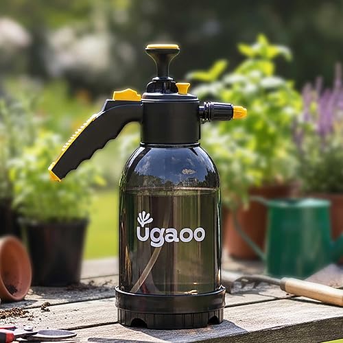 UGAOO Pressure Spray Pump - 2 Litre | Garden Sprayer, Plant Spray Bottle, Water Sprayer for Plants, Pressure Spray Bottle for Home & Car Washing, Gardening Tool - Black