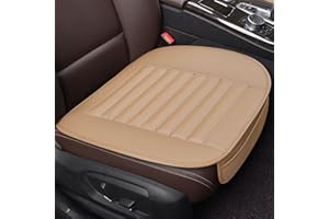 SMIUPIN Cuscino universale anteriore e posteriore del rivestimento del sedile dell'auto in pelle PU adatto per il veicolo automatico(rivestimento del sedile anteriore, Beige)