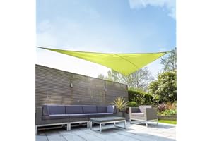 Kookaburra Waterproof Garden Sun Shade Sail Canopy in Lime 98% UV Block (6m x 4.2m Right Angle Triangle)