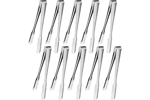 Redamancy 10 Pièces Pince a Glacon, 15,2 cm Pince a Sucre, Pince Bonbon, Pince Inox, Pince à Sucre, Pour Sucre, Biscuit, Buffet, Café, Cuisine et Plus (Argent)