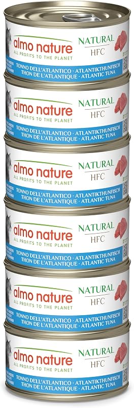 Almo Nature HFC Natural Alimento Umido per Gatti - Tonno Dell'Atlantico - 70g, Confezione da 6