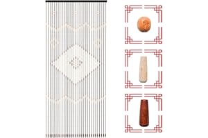 SanBouSi Rideau de porte en bambou naturel - 31 brins - 90 x 208 cm, Café