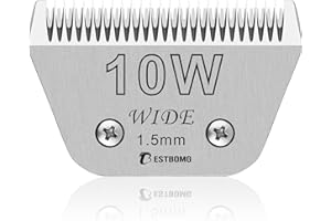 BESTBOMG Cuchillas extraíbles de 10W de Ancho para el Cuidado de Mascotas,compatibles con cortapelos Heiniger/Moser Max45/Andis/Oster A5,Longitud de Corte 1/16 Pulgadas (1,5 mm)