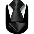 HISDERN Mens Tie and Pocket Square Set Formal Classic Elegant Check Ties for Men UK Wedding Party Business Necktie and Handkerchief