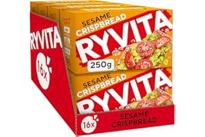 Ryvita Sesame Crispbread | Healthy Snack | High in Fibre | 16 PACKS of 250g