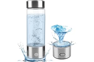 OFC Lenw Hydrogen Water Bottle 420ML, Portable Hydrogen Water Generator with SPE and PEM Technology, Quickly Produces Hydrogen-Rich Water in 3 Minutes for Home, Office, Travel and Gifts (Silver)