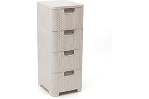 CURVER 209907 szuflada o wyglądzie wikliny, polipropylen, 4 x 14 l