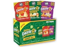 CheeseO's Minis - Knusprig Gepufft Käse Snacks - Mischpaket Multipack 10g (Pack of 20) - Keto Snack - Proteinreich - Vegetarisch - Glutenfrei - käse chips - Gesunder snacks, gebacken und lecker