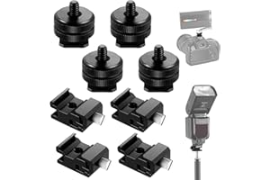 NEEWER 8-częściowy 1/10.2 cm uchwyt na zimną stopkę i stojak na gorącą stopkę zestaw adapterów do aparatu DSLR, adapter do montażu na gorącej stopce aparatu, uchwyty do lamp błyskowych do statywu