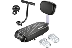 BLOHDI Cycling Child Seats,Kid Bike Back Cushioned Seat Kit with Bell Foot Rest Handle Grip Children Safety Carrier Set