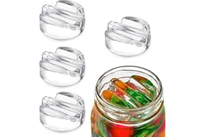 GVIVEJ 4 Pièces Poids de Fermentatio, Verre de Fermentation Poids Ø 7cm, Poids du Bocal de Cornichons, Poids en Verre pour la Fermentation à Ouverture Large, pour Bocaux Mason à Grande Ouverture, Style 2