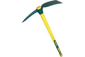 Leborgne, Pioche de cantonnier 2 kg, Douille ronde en acier forgé et trempé, Manche tri-matière pour une prise en main optimale, Outil idéal pour le jardinage et les travaux de terrassement