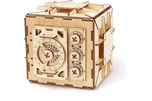 POWSTRO 3D Wooden Puzzle Box - Advanced Brain Teaser - Reusable & Portable - Perfect for Birthday Parties & Family Nights - Money Box - Double Surprise