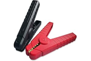 Lewttyer Kupfer Auto Krokodilklemmen Autobatterie 200A Für Autobatterien Starthilfekabel Groß Batterieklemmen Starterkabel Klemmen(Je 1 Rot Und Schwarz)