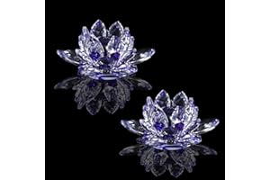 alslovkar 2Pc Quartz Cristal Verre Fleur De Lotus Pierres Naturelles et Minéraux Feng Shui Sphères Cristaux Fleurs pour Souvenirs De Mariage (Violet)