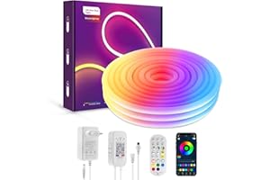 LUXONIC 3M Bluetooth LED Neon Seil Lichter mit Fernbedienung APP Control, IP65 wasserdichte elastyczne Neon LED Streifen Lichter RGBIC LED Neon Lichter für Schlafzimmer Raum im Freien Dekor