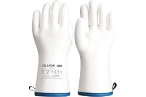 LANON PROTECTION LANON Gants de Four en Silicone Liquide, Gants de Four, Maniques, Cuisine Silicone, Gants Parfait pour BBQ, Cuisson, Pâtisserie, Anti Chaleur, Blanc, XXL/11