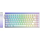 Aula Hero 84 He Manyetik Klavye Rapid Trigger Black King Switch 8000Hz RGB Neon TKL Hot Swap Oyuncu Klavyesi Desenli Beyaz