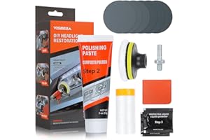 everfarel Set di preparazione del faro,Set di ripristino del faro per auto e motocicli Lucidatura,Ristrutturazione dei graffi,Ingallimento, Ossidazione, Sfocatura