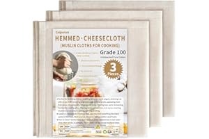 Colperun Passiertuch (3er-Pack - 50 x 50 cm) – Wiederverwendbares Käsetuch aus ungebleichter Baumwolle | Abseihtuch für Marmelade, Butter & Säfte